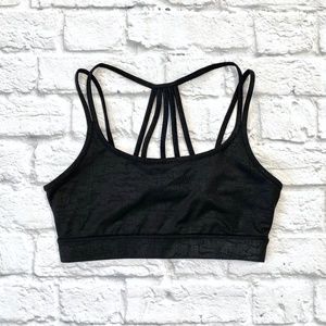 Gaiam Liv black snake print strappy sports bra small